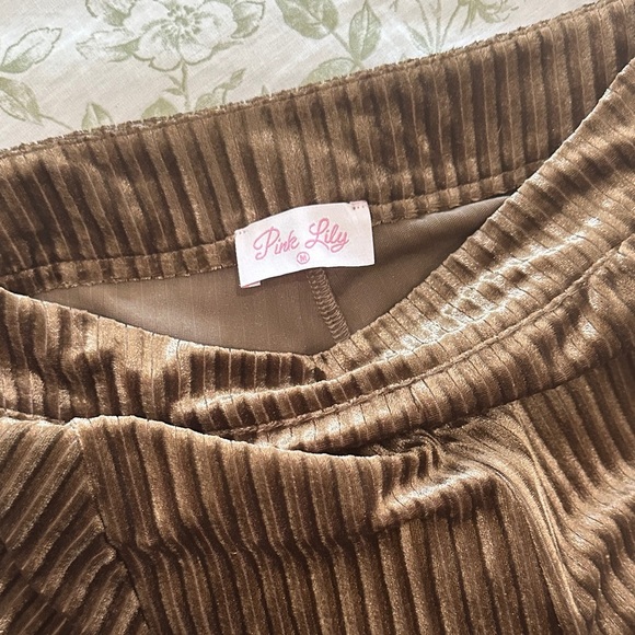 Pink Lily Brown Striped Trousers - Picture 3 of 4